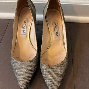 AUTHENTIC Jimmy Choo Romy 60 Champagne Glitter Pumps | 40.5